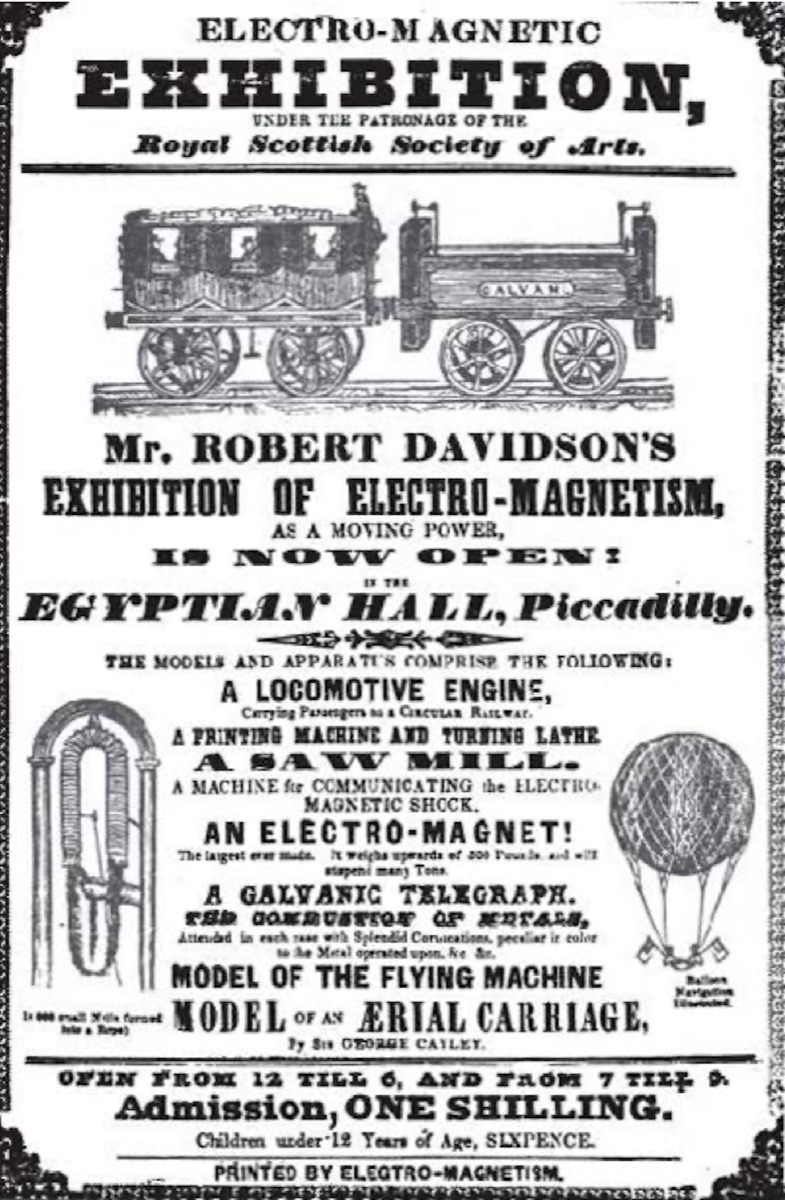 Robert Davidson's 1837 electric locomotive