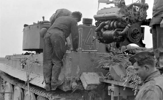 A German Panzer tank engine