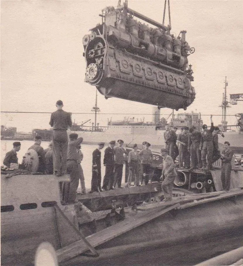 A WWII German U-boat diesel engine, alternate view