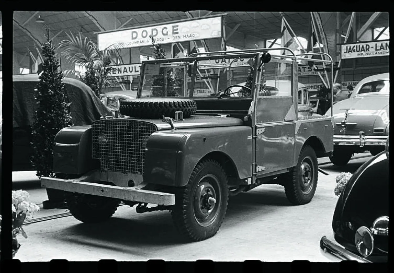 The Land Rover Series I on display at Amsterdam, 1948