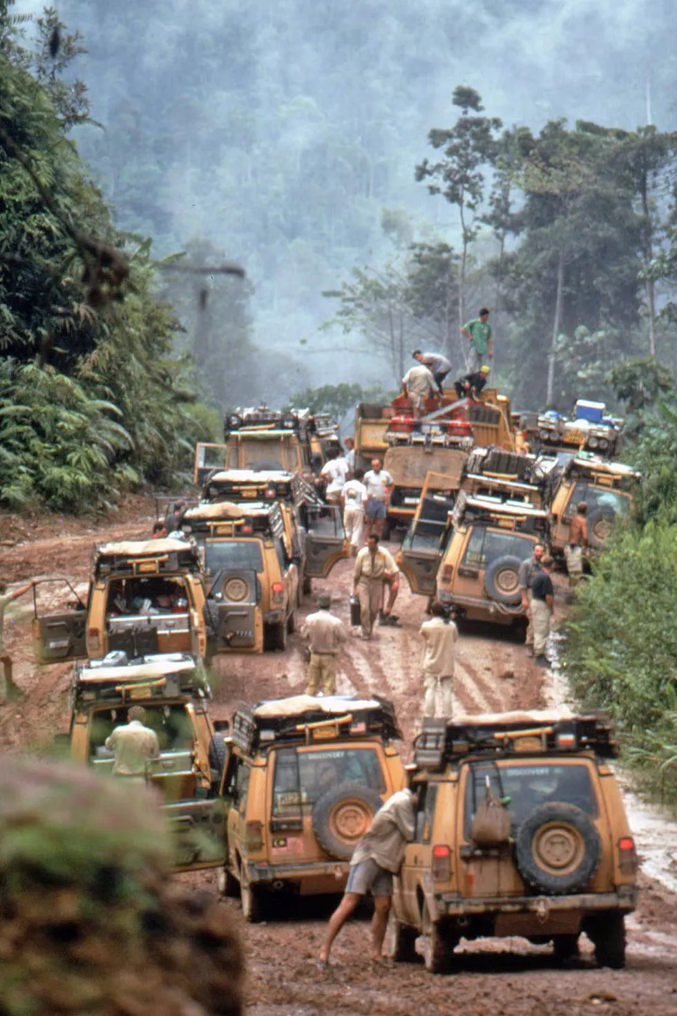A Camel Trophy vehicle during the 1993 rally