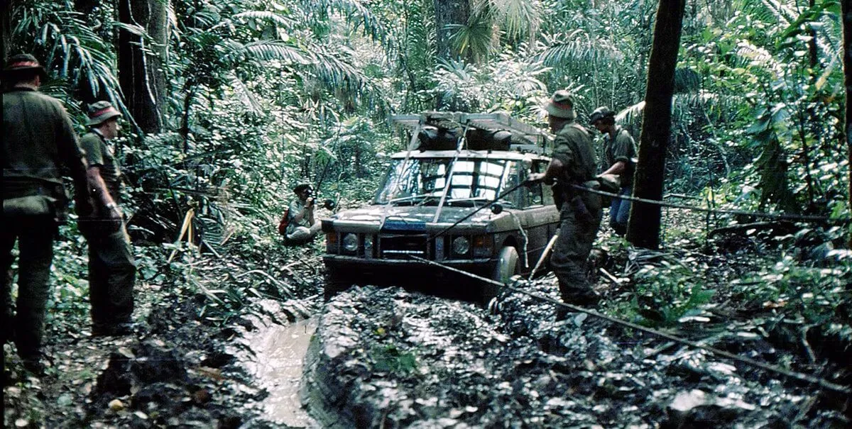 A Range Rover crossing the Darién Gap, 1972