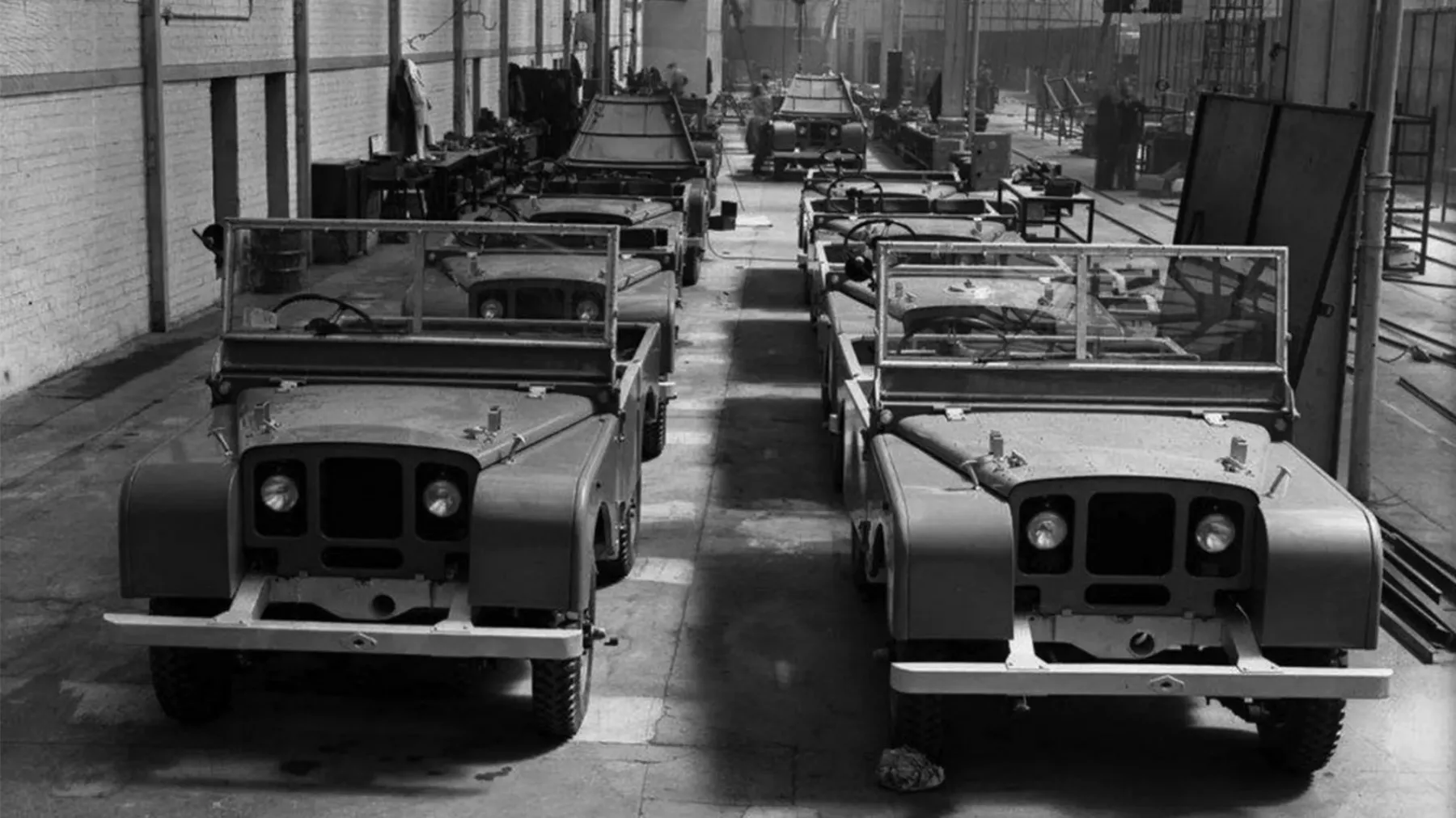 Land Rover Series I production at the Solihull factory